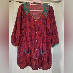 Gudrun Sjoden "Kelim" blouse, M, red